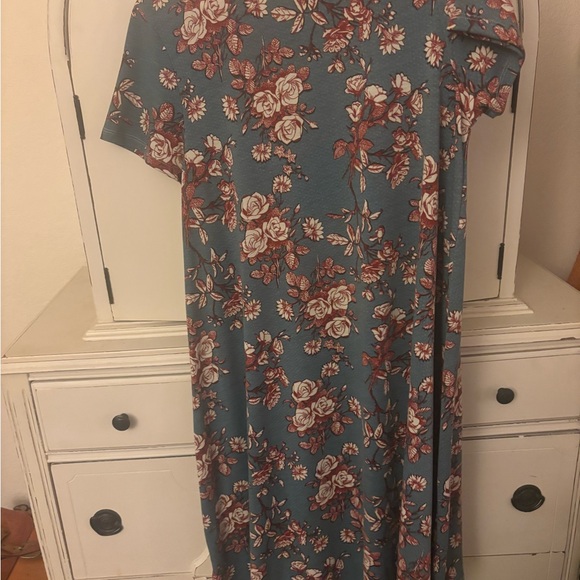 LuLaRoe Blue and Pink Floral Dress - Picture 4 of 4